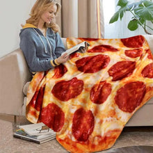 Load image into Gallery viewer, Soft Warm Pizza Round Blanket Travel Portable Wearable Winter Comfortable Blanket Perfect Autumn Gift
