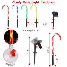 将图片加载到图库查看器，Solar Christmas Candy Cane Light IP55 Waterproof Stake Light
