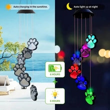 Load image into Gallery viewer, Solar Dog Claw Wind Chime Light
