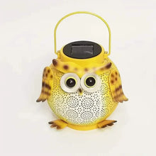 将图片加载到图库查看器，Solar Garden Hanging Light Owl Pattern
