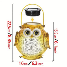 将图片加载到图库查看器，Solar Garden Hanging Light Owl Pattern
