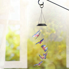 将图片加载到图库查看器，Solar LED Butterfly Wind Chimes

