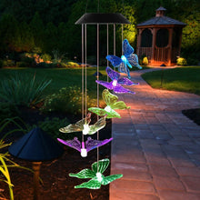 将图片加载到图库查看器，Solar LED Butterfly Wind Chimes
