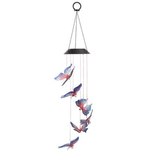 将图片加载到图库查看器，Solar LED Butterfly Wind Chimes
