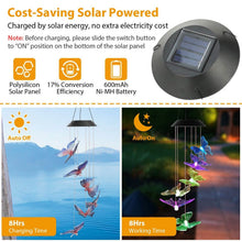 将图片加载到图库查看器，Solar LED Butterfly Wind Chimes
