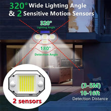 Load image into Gallery viewer, Solar Light Outdoor with Remote Control Double Motion Sensor Light 306/208 Led Wall Lamp IP65 Spotlight Exterior Garage Lighting
