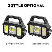 Load image into Gallery viewer, Solar Portable Flashlight &amp; Handheld Searchlight with Side Lights
