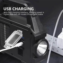 Load image into Gallery viewer, Solar Portable Flashlight &amp; Handheld Searchlight with Side Lights
