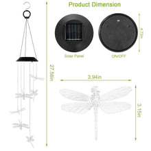 将图片加载到图库查看器，Solar Powered Dragonfly Lights Wind Chimes
