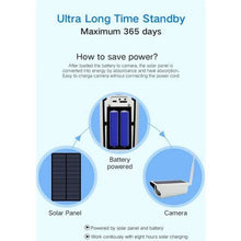 将图片加载到图库查看器，Solar Powered IP Camera with Rechargable Batteries HD 1080p Loop Recording
