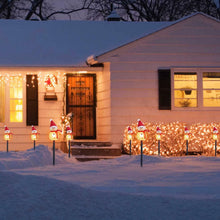 将图片加载到图库查看器，Solar Powered Lamp 3 Snowmen Garden Stake Light
