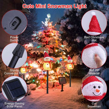 将图片加载到图库查看器，Solar Powered Lamp 3 Snowmen Garden Stake Light

