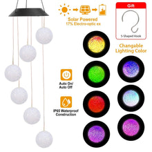 Load image into Gallery viewer, Solar Powered LED Ball Wind Chimes - Color Changing LED String Light

