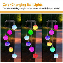 Load image into Gallery viewer, Solar Powered LED Ball Wind Chimes - Color Changing LED String Light
