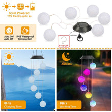 Load image into Gallery viewer, Solar Powered LED Ball Wind Chimes - Color Changing LED String Light
