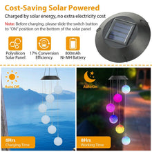 Load image into Gallery viewer, Solar Powered LED Ball Wind Chimes - Color Changing LED String Light
