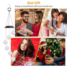 Load image into Gallery viewer, Solar Powered LED Ball Wind Chimes - Color Changing LED String Light
