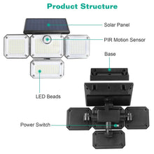 Load image into Gallery viewer, Solar Powered Wall Lights Outdoor Motion Sensor Lamps
