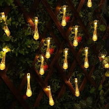 将图片加载到图库查看器，Solar String Lights 20ft 30 LED Water Drop Solar String Fairy Waterproof Lights
