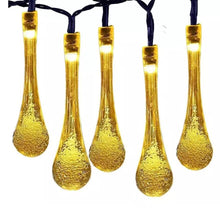 将图片加载到图库查看器，Solar String Lights 20ft 30 LED Water Drop Solar String Fairy Waterproof Lights

