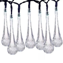 将图片加载到图库查看器，Solar String Lights 20ft 30 LED Water Drop Solar String Fairy Waterproof Lights
