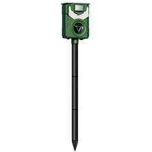 Load image into Gallery viewer, Solar Ultrasonic Animal Repeller with Flame Light USB Charge Motion Sensor
