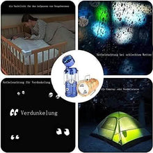 Load image into Gallery viewer, Solar USB Charging Tent Light + Fan

