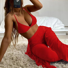 Load image into Gallery viewer, Solid bikini Mesh 3 Pieces Set Swimsuit 3 Pieces Swimsuit Solid Padded Swimwear with Maxi Wrap Skirt Beach Vacation Swim Bath Wear Women Elegant Swimwear Female Ruffle Swimming Suit Sports Bathing Suit
