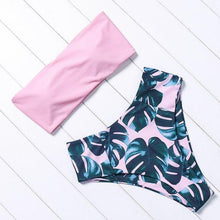 Load image into Gallery viewer, Solid Bikini Set Swimsuit Women Bikini Swimwear Female Halter Top Bathing Suit Swimming Wear Bikini High Cut Swimsuit High Waist Plus Size Summer Swimwear
