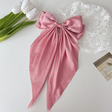 Load image into Gallery viewer, Solid Color Big Large Satin Bow Hairpins Barrettes For Women Girl Wedding Long Ribbon Hair Clip Fashion Hairgrips Accessories For Party
