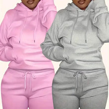 将图片加载到图库查看器，Solid Drawstring Casual Long Sleeve Hoodie
