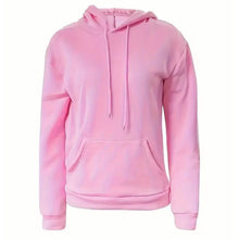 将图片加载到图库查看器，Solid Drawstring Casual Long Sleeve Hoodie
