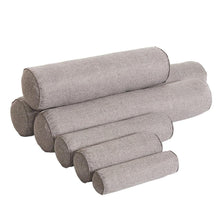 Load image into Gallery viewer, Solid Long Round Maternity Pillow Cotton linen Neck Headrest Body pillow Bed Chair Car Seat Backrest Sleeping Pillow Round Cervical Roll Cylinder Bolster Pillow with Removable Washable Cover, Ergonomically Designed  for Head Neck Spine
