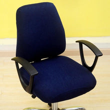 将图片加载到图库查看器，Solid Office Computer Chair Cover Spandex Split Seat Cover Universal Office Anti Dust Arm Chair Cover Washable Removable Spandex Rotating Boss Chair Slipcovers Anti-dust Soft Desk Chair Seat Protector for Dogs Cats Pets
