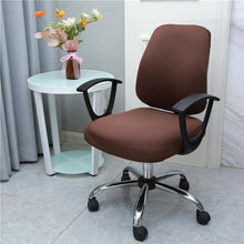 将图片加载到图库查看器，Solid Office Computer Chair Cover Spandex Split Seat Cover Universal Office Anti Dust Arm Chair Cover Washable Removable Spandex Rotating Boss Chair Slipcovers Anti-dust Soft Desk Chair Seat Protector for Dogs Cats Pets
