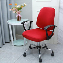 将图片加载到图库查看器，Solid Office Computer Chair Cover Spandex Split Seat Cover Universal Office Anti Dust Arm Chair Cover Washable Removable Spandex Rotating Boss Chair Slipcovers Anti-dust Soft Desk Chair Seat Protector for Dogs Cats Pets
