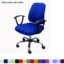将图片加载到图库查看器，Solid Office Computer Chair Cover Spandex Split Seat Cover Universal Office Anti Dust Arm Chair Cover Washable Removable Spandex Rotating Boss Chair Slipcovers Anti-dust Soft Desk Chair Seat Protector for Dogs Cats Pets
