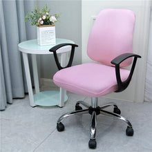 将图片加载到图库查看器，Solid Office Computer Chair Cover Spandex Split Seat Cover Universal Office Anti Dust Arm Chair Cover Washable Removable Spandex Rotating Boss Chair Slipcovers Anti-dust Soft Desk Chair Seat Protector for Dogs Cats Pets
