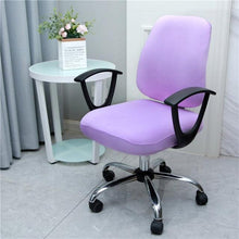 将图片加载到图库查看器，Solid Office Computer Chair Cover Spandex Split Seat Cover Universal Office Anti Dust Arm Chair Cover Washable Removable Spandex Rotating Boss Chair Slipcovers Anti-dust Soft Desk Chair Seat Protector for Dogs Cats Pets
