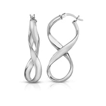 将图片加载到图库查看器，Solid Sterling Silver Figure 8 Earrings by Verona
