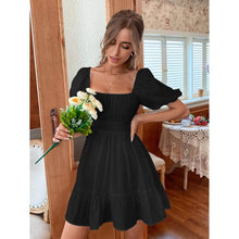 Load image into Gallery viewer, Solid Tie Back Flounce Hem Dress
