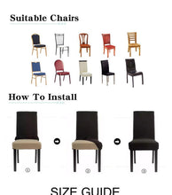 Load image into Gallery viewer, Spandax Stretch Dining Plaid Chair Cover for Sofa And Armchairs Chair Cover Living Room Cover For Office Chaircover Wedding Stretch Parsons Chair Slipcovers Removable Washable Kitchen Chair Protector Cover
