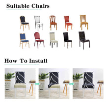 将图片加载到图库查看器，Spandex Chair Cover Stretch Elastic Dining Seat Cover for Banquet Wedding Restaurant Hotel Anti-dirty Removable housse de chaise Chair Covers for Dining Room Stretch Spandex Dining Chair Slipovers Parsons Chair Covers for Dining Room Kitchen
