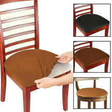 将图片加载到图库查看器，Spandex Dining Room Chair Seat Covers Removable Washable Elastic Cushion Covers For Oblong Square Round Chair Dining Chair Seat Covers for Dining Room Chairs Stretch Jacquard Dining Room Chair Seat Covers
