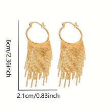 将图片加载到图库查看器，Sparkling Tassel Design Dangle Earrings
