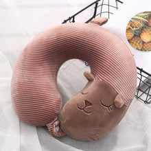 Load image into Gallery viewer, Special U-shaped Animal Shape Neck Pillow Rest Plush Pillow Travel Pillow Cartoon Animal Car Headrest Dolls Airplane Pillow Travel Pillow Cartoon U Shape Travel Pillow Car Neck Support Rest Cushion For Airplane Bus Train Home Office Soft Plush
