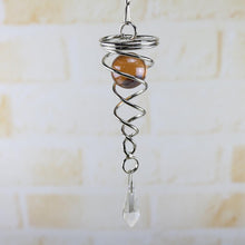 Load image into Gallery viewer, Spiral Rotating Wind Chimes Windows Metal Spiral Tail Stainless Steel Spin Decor For Indoor Outdoor Spinner Wind Chime Decoration Christmas Spinner Crystal Wind Chime
