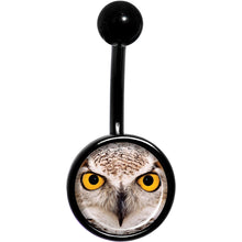 Load image into Gallery viewer, Full Color Owl Black Belly Ring
