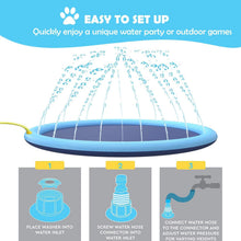 将图片加载到图库查看器，Splash Sprinkler Pad for Dogs Kids Non-Slip Thicken Dog Pool with Sprinkler Pet Summer Outdoor Play Water Mat Toys for Pet Dogs Splash Sprinkler Pad for Dogs Non-Slip Thicken Sprinkler Pool for Summer Outdoor
