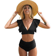 Load image into Gallery viewer, Sporlike Women Ruffle High Waist Swimsuit
